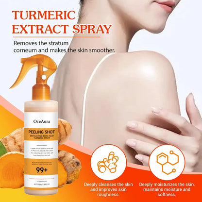 Cuidados com Queratina Corporal Ácido Kójico Cúrcuma Spray Suavemente Esfoliante Peeling Solução Nutritiva Hidratante Cuidados com a Pele Todos os Tipos de Pele
✨