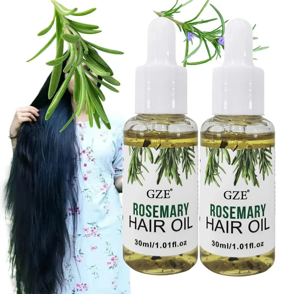 Kit com 2 Óleos Capilares de Alecrim GZE para o Couro Cabeludo, Fortalece Todos os Tipos e Texturas de Cabelo | Lisos, Ondulados e Quimicamente Tratados