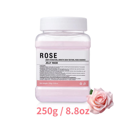 Rosa/ácido hialurônico/geléia de colágeno máscara facial em pó-hidratante, melhorando e hidratando cuidados com a pele facial-gel natural peel off