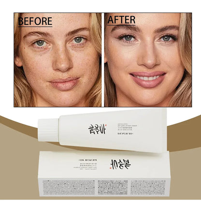 Creme de extrato de arroz coreano spf50 + hidratante hidratante melhora o embotamento e uniformiza o tom da pele, último corretivo com sensação de 💡 ✨💎