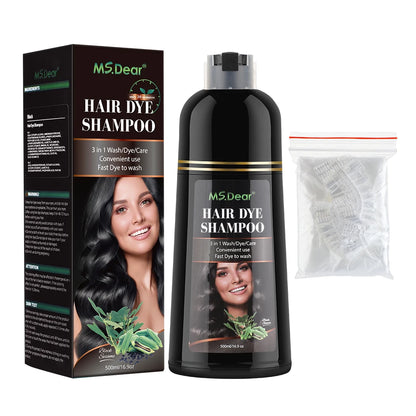 Shampoo tonalizante para cabelos grisalhos 3 em 1, tonalizante preto para cabelos femininos e masculinos, natural, à base de ervas, seguro e nutritivo para os cabelos