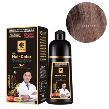 Shampoo tonalizante para cabelos grisalhos 3 em 1, tonalizante preto para cabelos femininos e masculinos, natural, à base de ervas, seguro e nutritivo para os cabelos