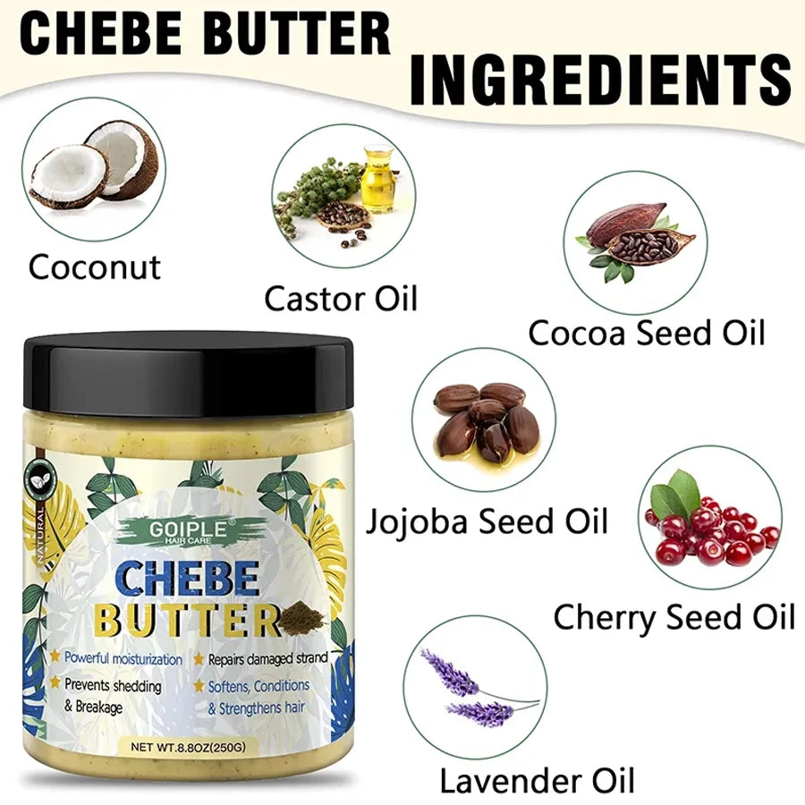 GOIPLE Chebe Produtos para Cabelo: Condicionador Nutritivo e Hidratante Profundo, Óleo, Manteiga ou Pó para Cabelos Suavizantes e Anti-queda
