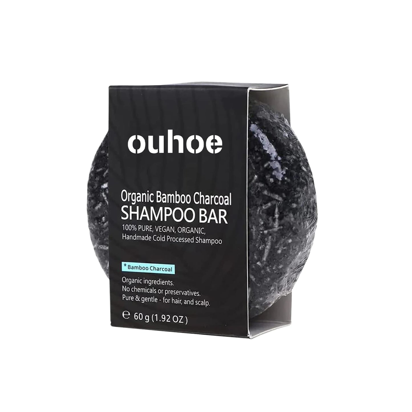 Shampoo de carvão de bambu, sabonete para limpar profundamente o couro cabeludo, criar cabelos escuros e grossos, melhorar a secura do cabelo, nutrir, shampoo de carvão ✨