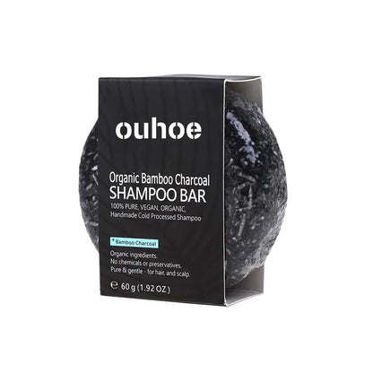 Shampoo de carvão de bambu, sabonete para limpar profundamente o couro cabeludo, criar cabelos escuros e grossos, melhorar a secura do cabelo, nutrir, shampoo de carvão ✨