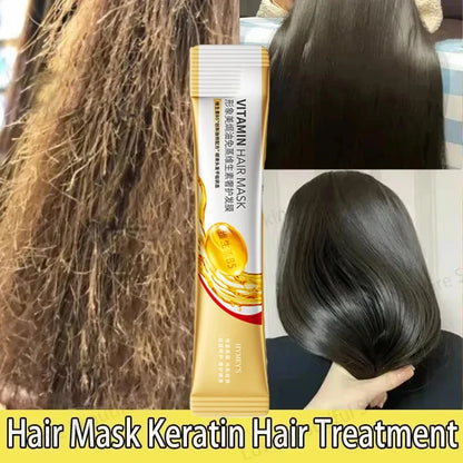 Máscara de cabelo de queratina mágica 5 segundos reparar cabelos crespos danificados macio suave brilhante vitamina nutrição hidratar nutrir cuidados com os cabelos