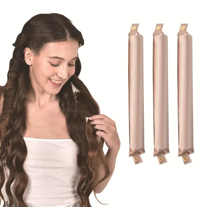 Modeladores de cabelo sem calor, haste de ondulação de cetim, sem calor, cachos de seda, rolos de cabelo preguiçosos, modelador de cabelo macio para dormir, ferramentas de estilo ✨