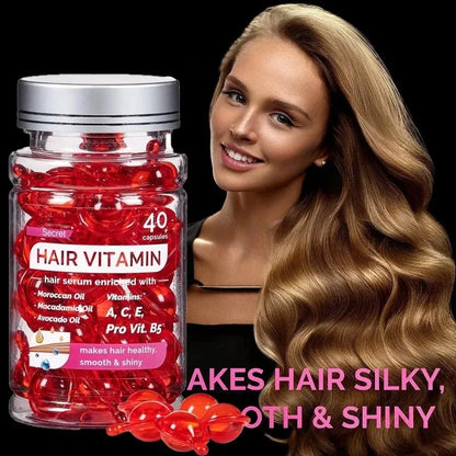 Óleo vitamínico marroquino agam, essência para cuidados com os cabelos, reparação de nutrição danificada, produtos de tratamento para melhoria da divisão do cabelo, 40 cápsulas ✨