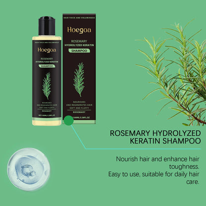Hoegoa Rosemary Hair Shampoo Volumizing e Thickening Fortalecimento e controle de óleo Nutre e repara óleo de cabelo adiciona volume✨