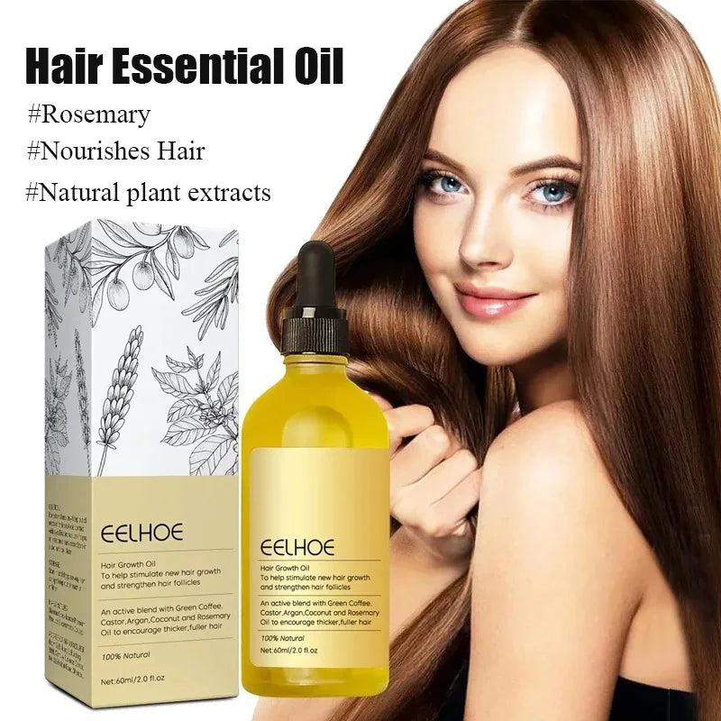 Óleo essencial de alecrim denso para cabelo, 60ml, lavanda vegana, repara danos aos cabelos, evita perda de cabelo, cabelos lisos, nutre óleo de cuidados com os cabelos ✨👑