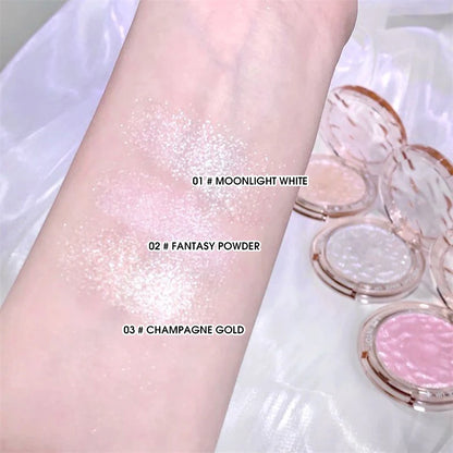 Pó de alto brilho, gloss, glitter, iluminador, paleta de contorno, corretor de contorno com brilho natural, luz de longa duração