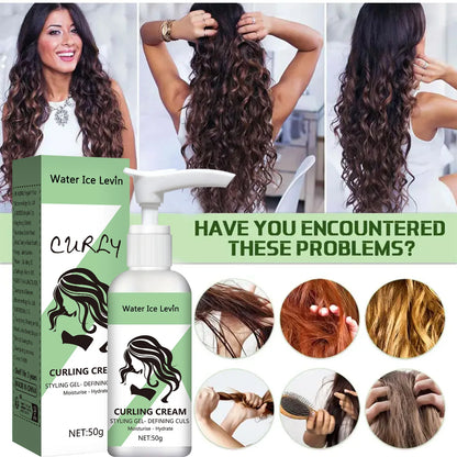 Cabelos cacheados Creme modelador, fórmula hidratante e suavizante, realça a elasticidade e o brilho dos cabelos cacheados, fácil de fixar ✨