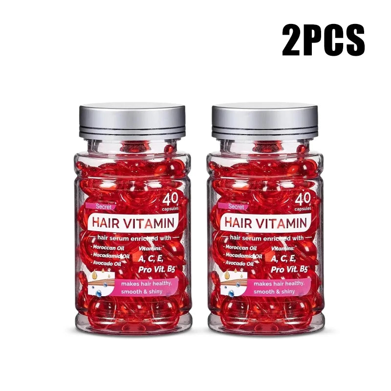 Óleo vitamínico marroquino agam, essência para cuidados com os cabelos, reparação de nutrição danificada, produtos de tratamento para melhoria da divisão do cabelo, 40 cápsulas ✨