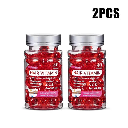 Óleo vitamínico marroquino agam, essência para cuidados com os cabelos, reparação de nutrição danificada, produtos de tratamento para melhoria da divisão do cabelo, 40 cápsulas ✨