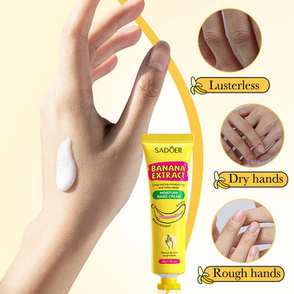 3/5 unidades de Creme para Mãos SADOER Banana Anti-Ressecamento Rachaduras Hidratante Iluminador Reparador para Cuidados com a Pele das Mãos