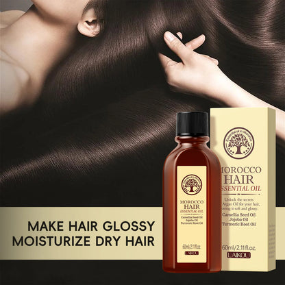 Laikou marrocos óleo essencial de cabelo 60ml reparação de cabelos danificados anti frizz nutritivo alisamento óleo de argan para todos os tipos de cabelo ✨