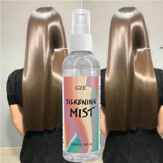 GZE HAIR SILKENING SPRAY Protetor térmico de terapia de seda, produto de prensagem térmica que lustra, suaviza e suaviza a textura encaracolada ✨