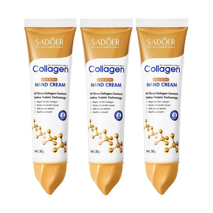 3pcs * 30g Colágeno Creme para as Mãos Suavizar a Pele Nutrir Hidratante Coreano Cuidados com a Pele Produtos de Reparação Rachada ✨