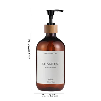 Conjunto de 3 Frascos Dispensadores de Shampoo e Condicionador de 500ml com Bomba Dosadora para Sabonete Líquido, Shampoo e Condicionador.