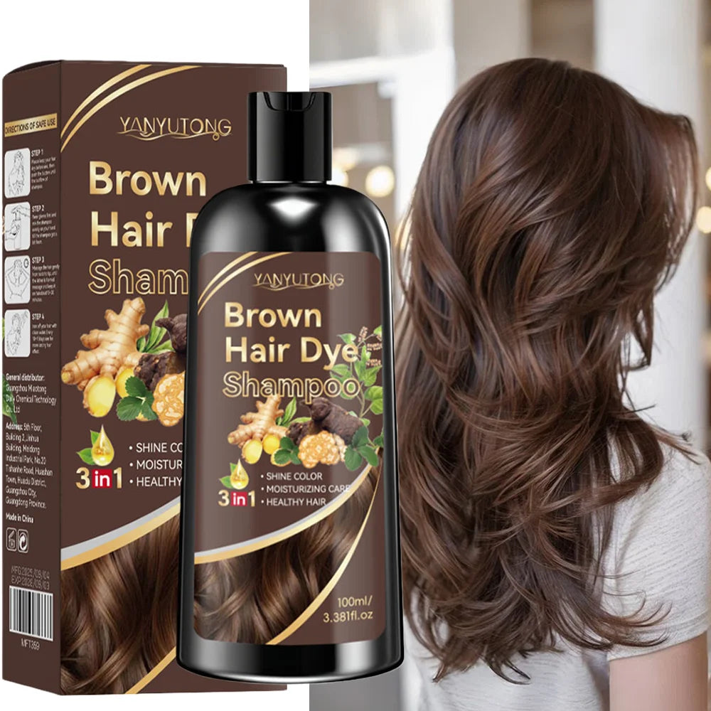 Shampoo 3 em 1 com tratamento colorido de cúrcuma, shampoo nutritivo com tratamento colorido, fórmula suave, à base de plantas, bege claro✨🌱