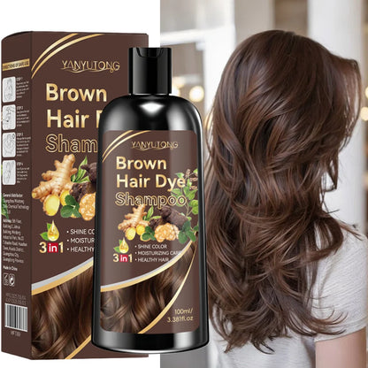 Shampoo 3 em 1 com tratamento colorido de cúrcuma, shampoo nutritivo com tratamento colorido, fórmula suave, à base de plantas, bege claro✨🌱