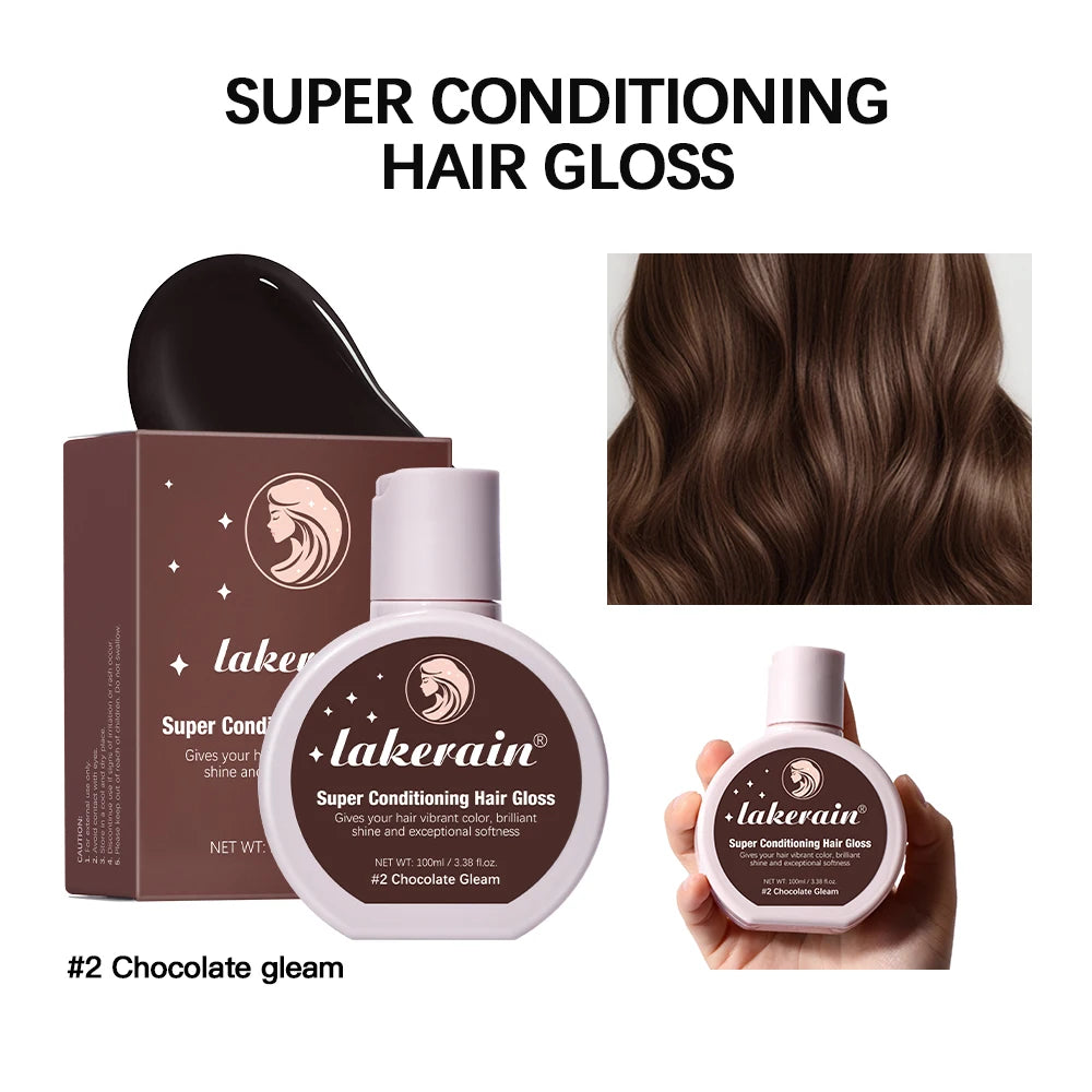 Esmalte de cabelo Super Gloss Color Conditioning Gloss Enxágue Brilho de cabelo semipermanente que melhora a cor Nutrir e reparar fácil ✨