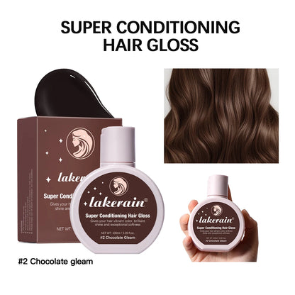 Esmalte de cabelo Super Gloss Color Conditioning Gloss Enxágue Brilho de cabelo semipermanente que melhora a cor Nutrir e reparar fácil ✨