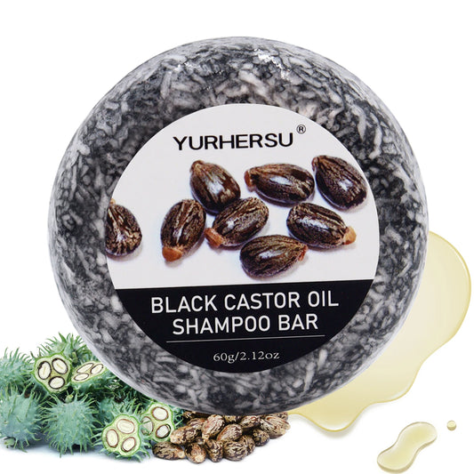 Shampoo Bar 60g Black Castor Shampoo e Condicionador 2 em 1, elaborado com extrato de mamona, nutre e cuida de todos os tipos de cabelos.✨