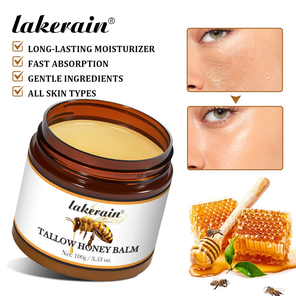 Bálsamo de mel de sebo específico para pele seca e coceira hidratante sebo de carne creme facial loção corporal creme facial cuidados✨🍯