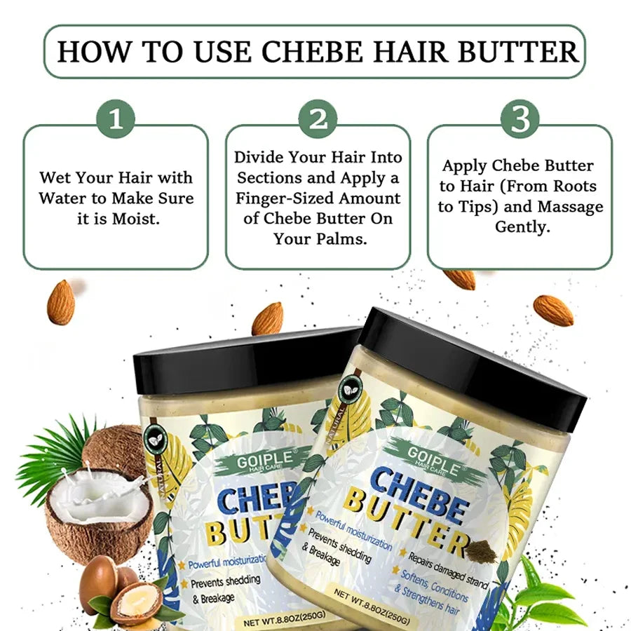 GOIPLE Chebe Produtos para Cabelo: Condicionador Nutritivo e Hidratante Profundo, Óleo, Manteiga ou Pó para Cabelos Suavizantes e Anti-queda