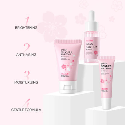 Laikou vitamina c conjuntos de cuidados com a pele 3 pçs creme facial soro creme para os olhos hidratante anti rugas kit de cuidados faciais ✨