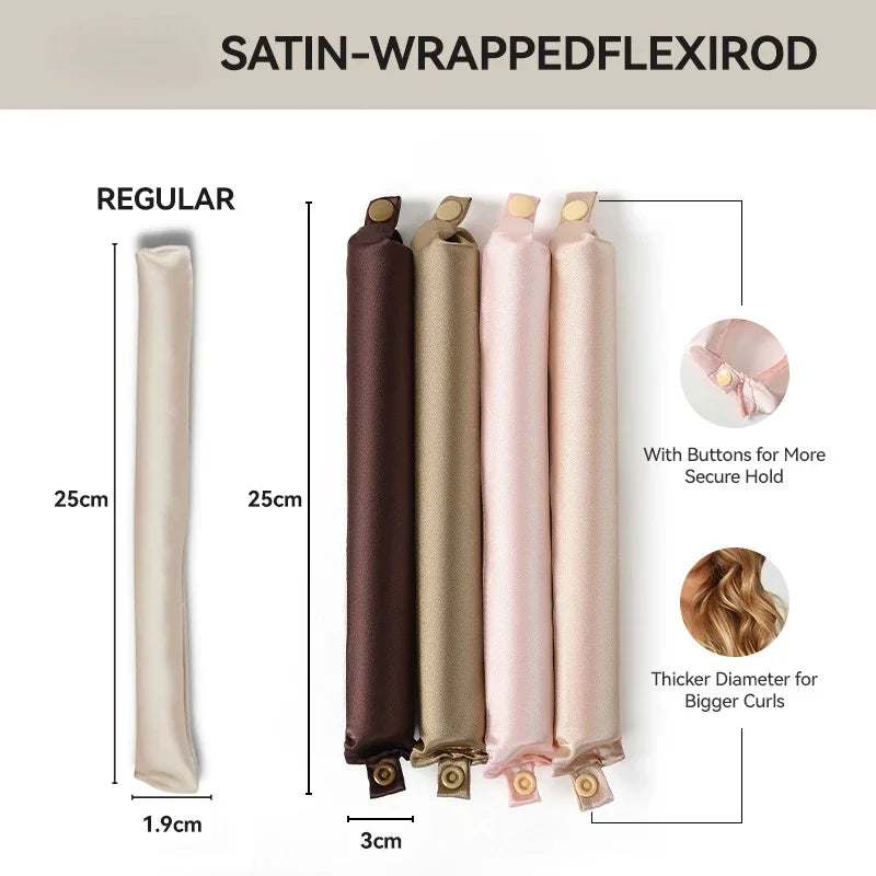 Modeladores de cabelo sem calor, haste de ondulação de cetim, sem calor, cachos de seda, rolos de cabelo preguiçosos, modelador de cabelo macio para dormir, ferramentas de estilo ✨