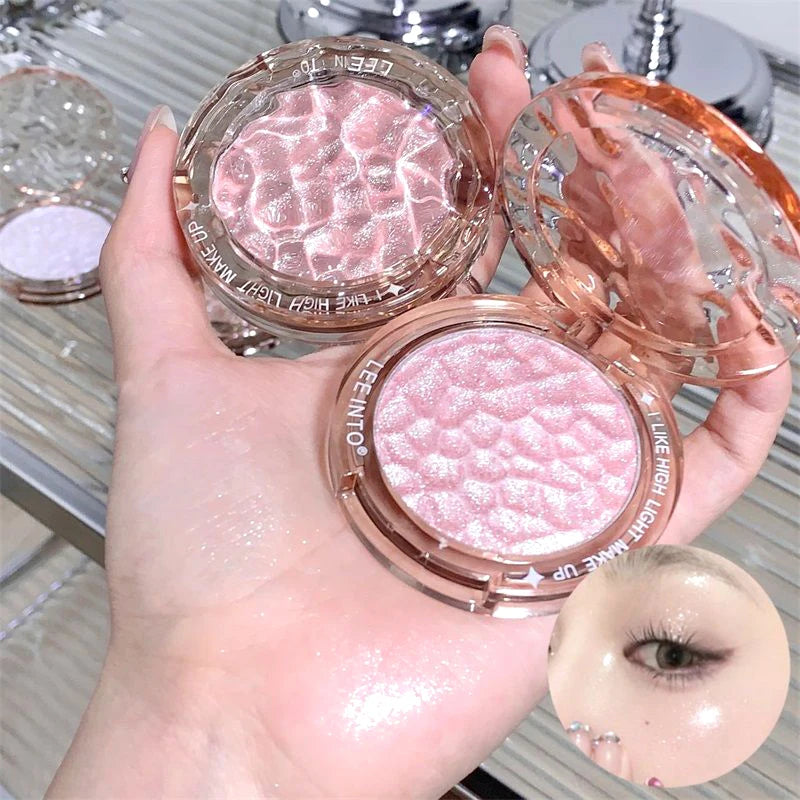Pó de alto brilho, gloss, glitter, iluminador, paleta de contorno, corretor de contorno com brilho natural, luz de longa duração
