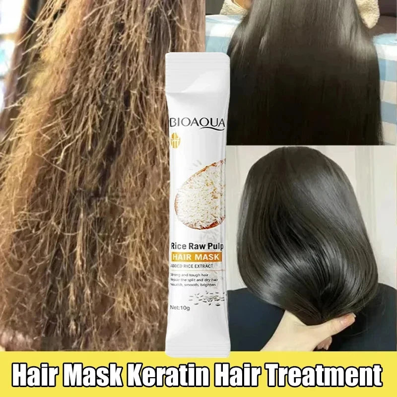 Máscara de cabelo mágica profissional para cuidados com os cabelos lisos em 5 segundos, reparação natural, hidratação, pontas anti-divisão, repara danos, suaviza o frizz ✨