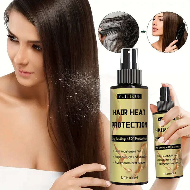 Spray de proteção térmica para os cabelos, proteção de longa duração até 450 graus, hidrata profundamente os cabelos, tornando-os macios e macios✨