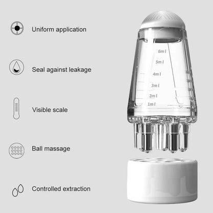 Mini massajador capilar com aplicador de 6ml para o couro cabeludo, escova com rolo para crescimento capilar, aplicador de óleo essencial e medicamento líquido, pente de massagem.