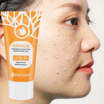 Gel esfoliante laranja 50g, esfoliação, morto, remoção, limpeza profunda, de longa duração, umidade limpa os poros, seguro para o corpo inteiro ✨🧡