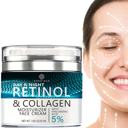 Gorgique Creme Hidratante Facial Retinol - Creme Hidratante Antienvelhecimento Dia e Noite ✨