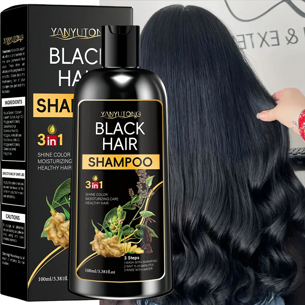 Shampoo 3 em 1 com tratamento colorido de cúrcuma, shampoo nutritivo com tratamento colorido, fórmula suave, à base de plantas, bege claro✨🌱