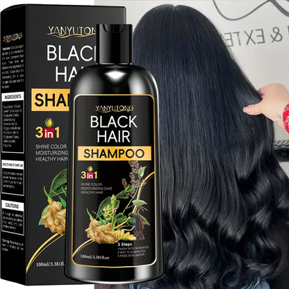 Shampoo 3 em 1 com tratamento colorido de cúrcuma, shampoo nutritivo com tratamento colorido, fórmula suave, à base de plantas, bege claro✨🌱