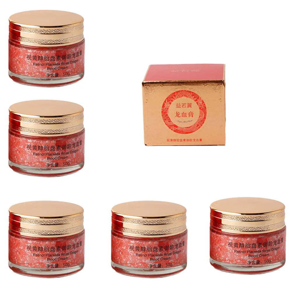 Creme facial ultra-hidratante com retinol, placenta e sangue de dragão real. Sérum firmador e suavizante para rejuvenescimento da pele