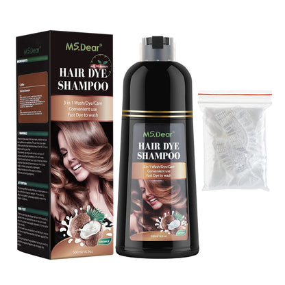 Shampoo tonalizante para cabelos grisalhos 3 em 1, tonalizante preto para cabelos femininos e masculinos, natural, à base de ervas, seguro e nutritivo para os cabelos