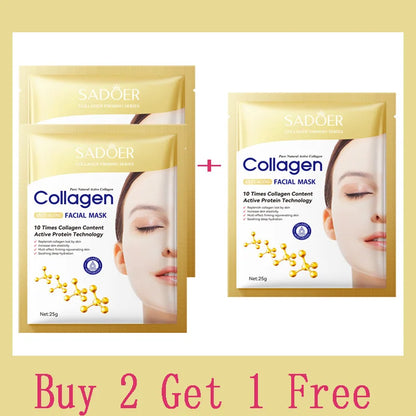 Máscara Facial de Colagénio Antirrugas – 10 Unidades.