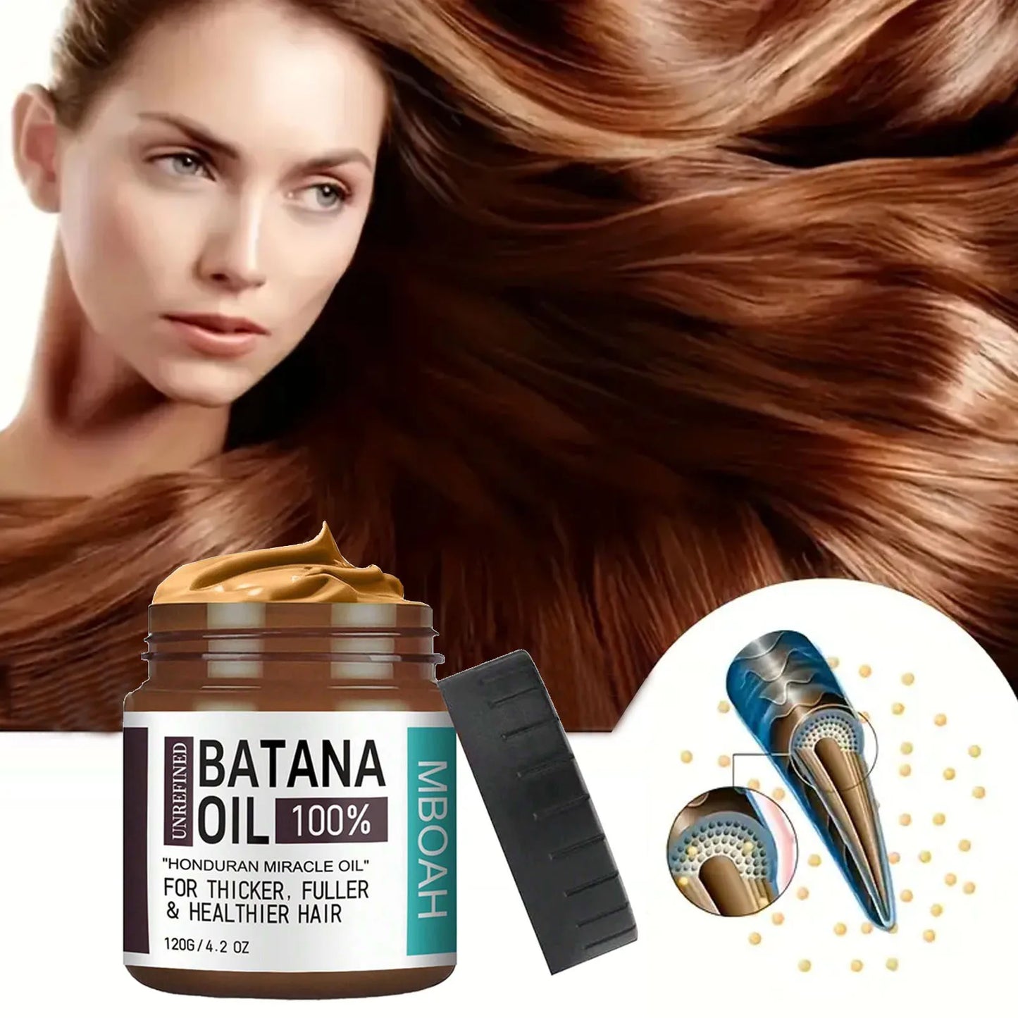 Óleo de Batana 100% de Honduras - Obtenha cabelos mais cheios, grossos e saudáveis - Condicionador Great Men Haircare Silky - Óleo de nutrição capilar ✨