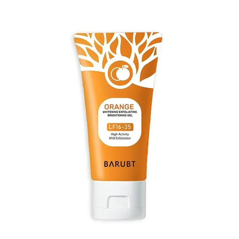 50g laranja esfoliante gel para o corpo facial suave laranja facial esfoliante corpo gel de limpeza removedor de pele morta esfrega limpeza da pele✨🧡