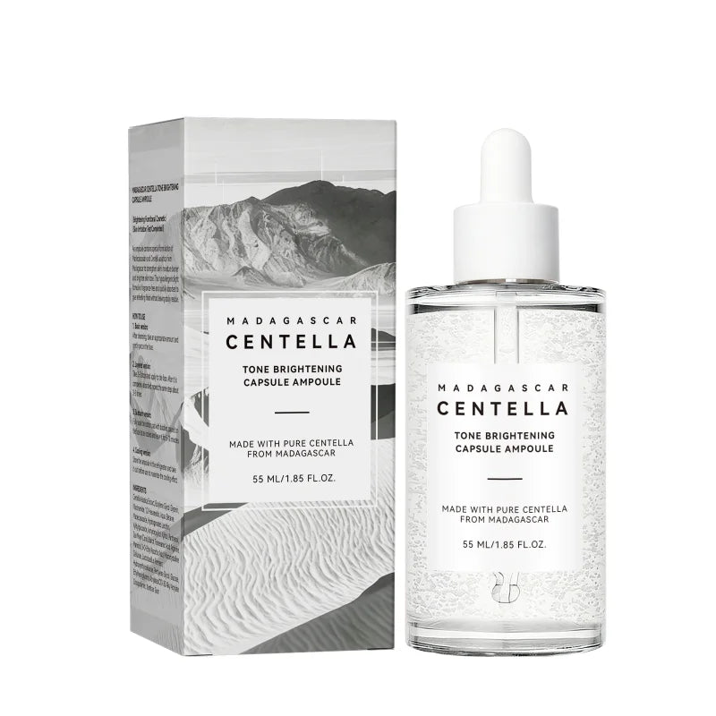 Madagascar Centella Asiatica Serum 55ml - Fórmula calmante para pele sensível com suporte para acne e hidratação profunda para o rosto.✨💎🌿