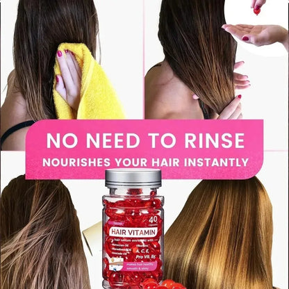 Óleo vitamínico marroquino agam, essência para cuidados com os cabelos, reparação de nutrição danificada, produtos de tratamento para melhoria da divisão do cabelo, 40 cápsulas ✨