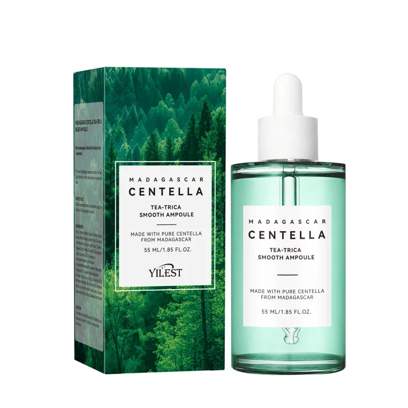 Madagascar Centella Asiatica Serum 55ml - Fórmula calmante para pele sensível com suporte para acne e hidratação profunda para o rosto.✨💎🌿