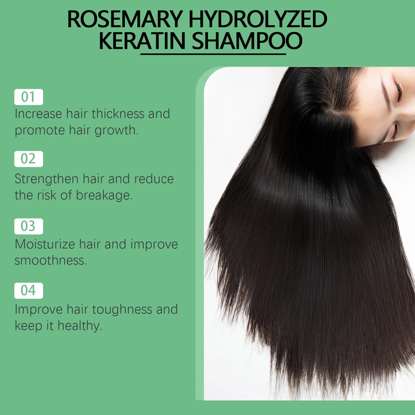 Hoegoa Rosemary Hair Shampoo Volumizing e Thickening Fortalecimento e controle de óleo Nutre e repara óleo de cabelo adiciona volume✨