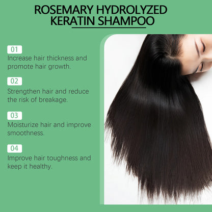 Hoegoa Rosemary Hair Shampoo Volumizing e Thickening Fortalecimento e controle de óleo Nutre e repara óleo de cabelo adiciona volume✨